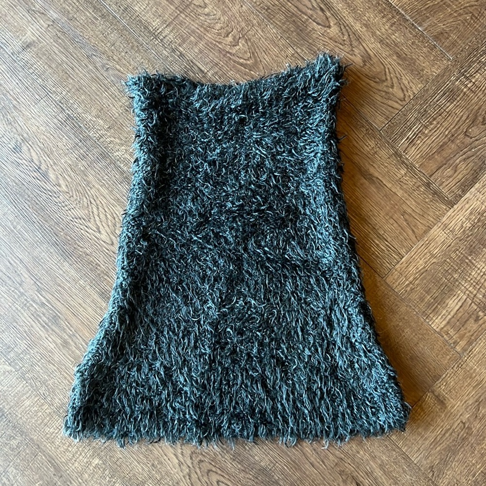 Eckhaus Latta Mohair Fuzzy Skirt Charcoal Grey Sz L